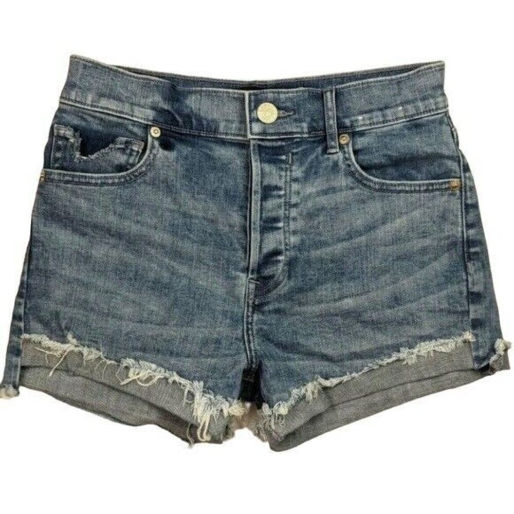 EXPRESS Womens Original Shortie Vintage Hi-Rise Button Fly Jean Shorts Size 00